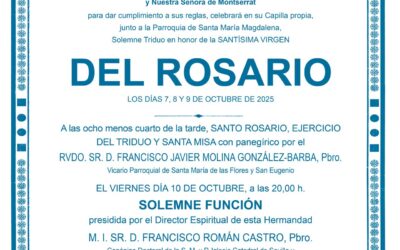 Triduo a Nuestra Señora del Rosario